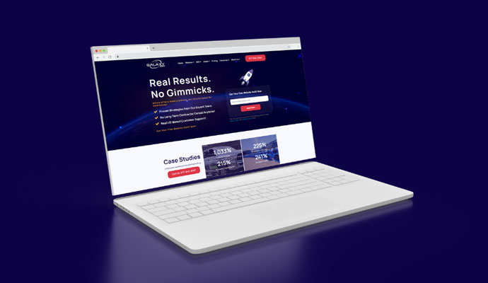 Galaxy SEO website homepage mockup
